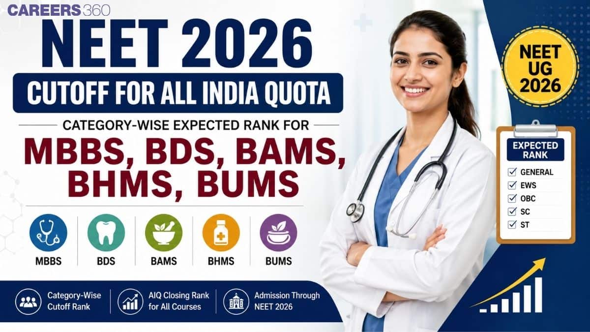 NEET 2026 Cutoff for All India Quota: Category-Wise Expected Rank for MBBS, BDS, BAMS, BHMS, BUMS